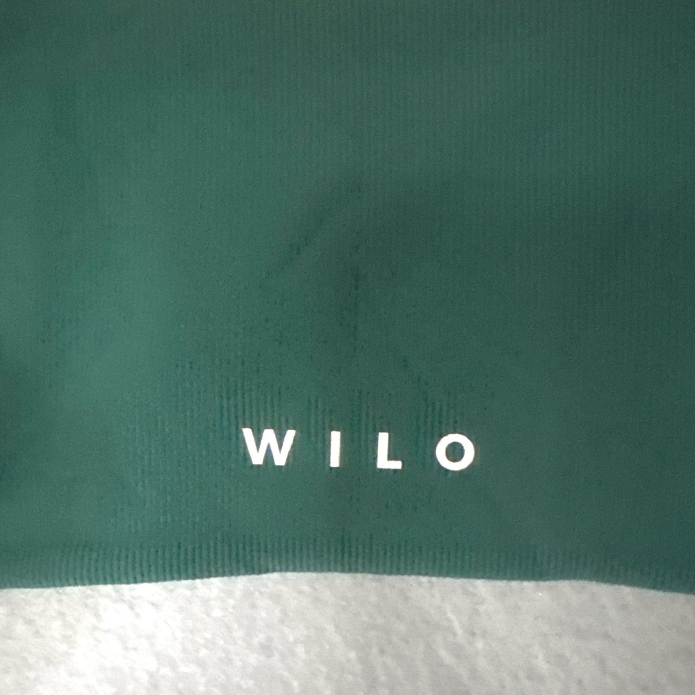 Wilo The Label Ribbed Ballet X Bra Top Emerald Green Crossover Asymmetric Size M - Picture 3 of 7